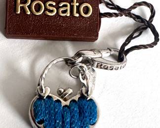 New In Box Rosato Italian Sterling Silver Blue Silk Heart Purse Charm Pendant, Purchased For $85
Lot #: 122