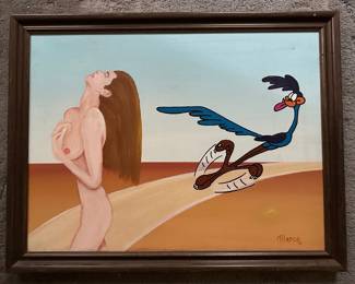 Original Painting Of Road Runnner With Nude, Signed Marcy
Lot #: 179