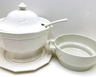 Vintage Soup Tureen With Platter & Ladle & Casserole Dish
Lot #: 136