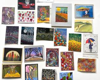 Over 20 Original Miniature Drawings & Paintings By Various Artists, Mostly SIgned
Lot #: 128