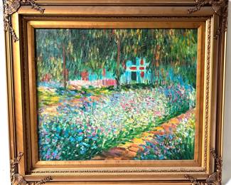 Original Oil Painting Reproduction Of Claude Monet's "Garden At Giverny", Signed Dominique
Lot #: 137