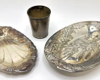 Sterling Silver Cup & 2 Vintage Silver Plate Platters
Lot #: 166
