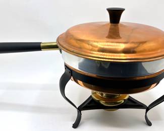 Vintage Copper Clad Pot With Sterno Stand, Appears Unused
Lot #: 134