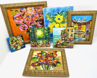 7 Beata Sasik Small Original Oil Paintings, Signed On Back, Some Framed
Lot #: 129