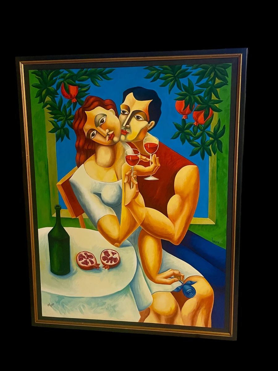 Artist: Yuroz / Toast to Love / 32.5" wide x 42.25" tall with frame