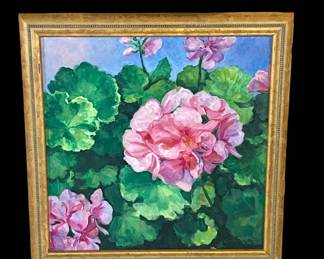 Artist: Lisa Krauss Rock / Geranium / 23" wide x 24" tall with frame