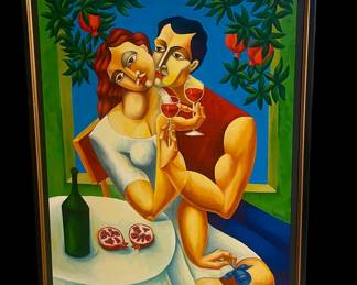 Artist: Yuroz / Toast to Love / 32.5" wide x 42.25" tall with frame