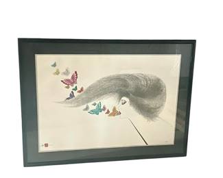 Artist: Hisashi Otsuka / Whispering Butterflies / 41.5" wide  x  30.5" tall with frame