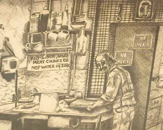 Artist: Carol Fugmann / Pepe's / 18.75" wide x 25" tall with frame