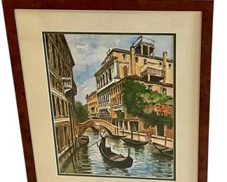 Venetian Canal / 14.5" wide x 18" tall with frame