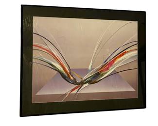 Artist: Elba Alvarez / Feathered Stroke / 40" wide x 30.25" tall with frame