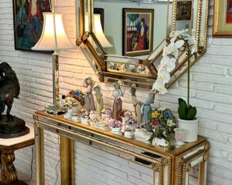 The mirror and matching table are sold.