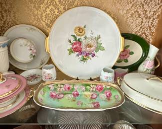 The pink and white covered dishes are sold.