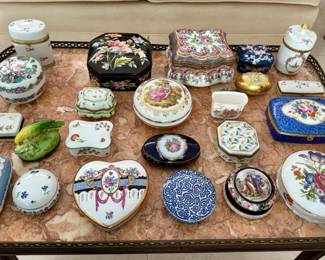 Beautiful assortment of Limoges and Wedgewood trinket boxes