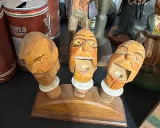 Carved Wooden Figural Bar Things