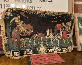 Texas Independence Felt Mat - 1936 