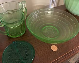 Green Vaseline Glass