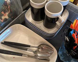 Vintage Braniff Airlines Porcelain Dishes & Espresso Cups