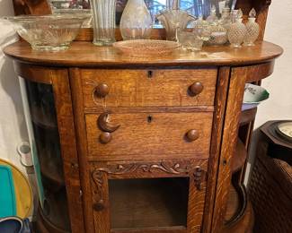 Tiger Oak Cabinet with mirror