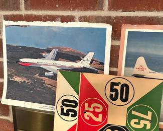 Braniff Plane Poster & Vintage Ice Delivery Cards