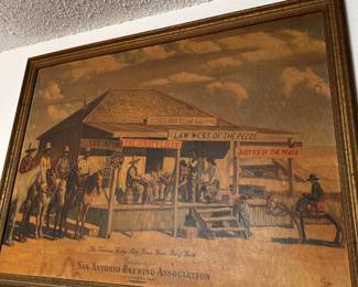 Antique San Antonio Pearl Beer Cardboard Poster