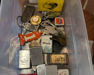 Vintage Lighters, keychains, etc.