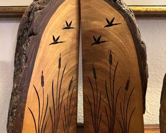 Handmade Carved Bookends