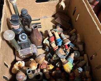 Carved Wooden Figural Bar Things