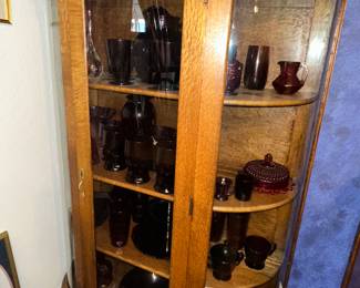 Antique Curved Glass Cabinet