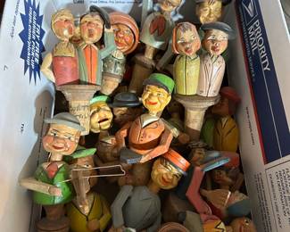 Carved Wooden Figural Bar Things