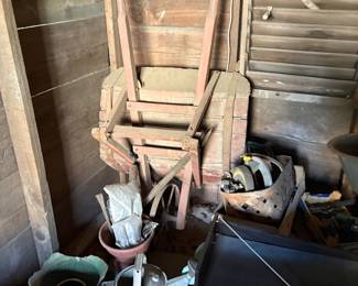 Vintage wheel barrows 