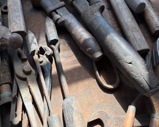 Antique blacksmithing tools