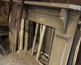 Large antique fireplace mantle 