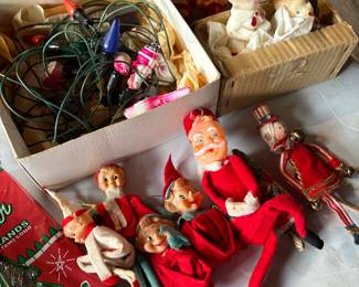 Midcentury Christmas elves 