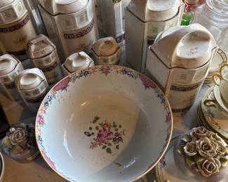 Antique German lusterware canisters 