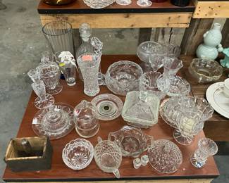 Wood Butter Mold & Crystal Items