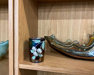 Art Deco Northwood Iridescent Glass Tumber