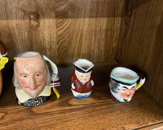 Delft Blue Toby Jug - Royal Doulton John Barleycorn Pitcher - Doulton Shakespeare Jug