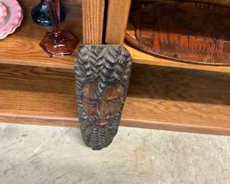 Wood Hand Carved Elongated Mask