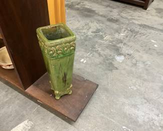 Hosley Green & Brown Ceramic Vase