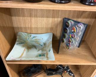 Prima Design Square Glass Bowl - Collection of POGS /Collectible Milk Caps from the 1990's