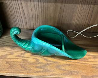 Royal Haeger Green Cornucopia Planter 