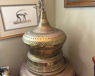 Late 19th century brazier (fire pit) electrified can be used as a hanging light fixture