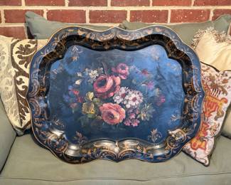 Large 19th century tole tray