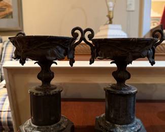 Pair of marble urns