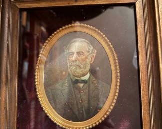 Framed portrait of Robert E Lee