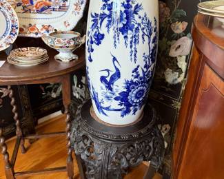 Large German Vase, 19th Century Chinese Plant