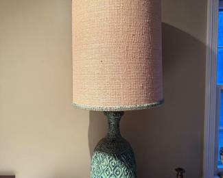 Pair of mid century modern lamps with original shades