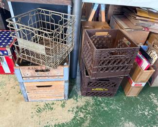 Wood & metal milk crates sold