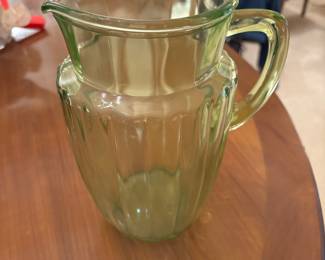 Antique uranium glass pitcher 